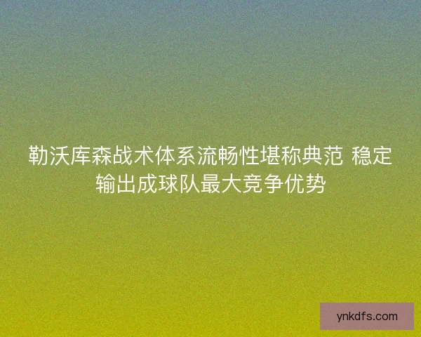 勒沃库森战术体系流畅性堪称典范 稳定输出成球队最大竞争优势